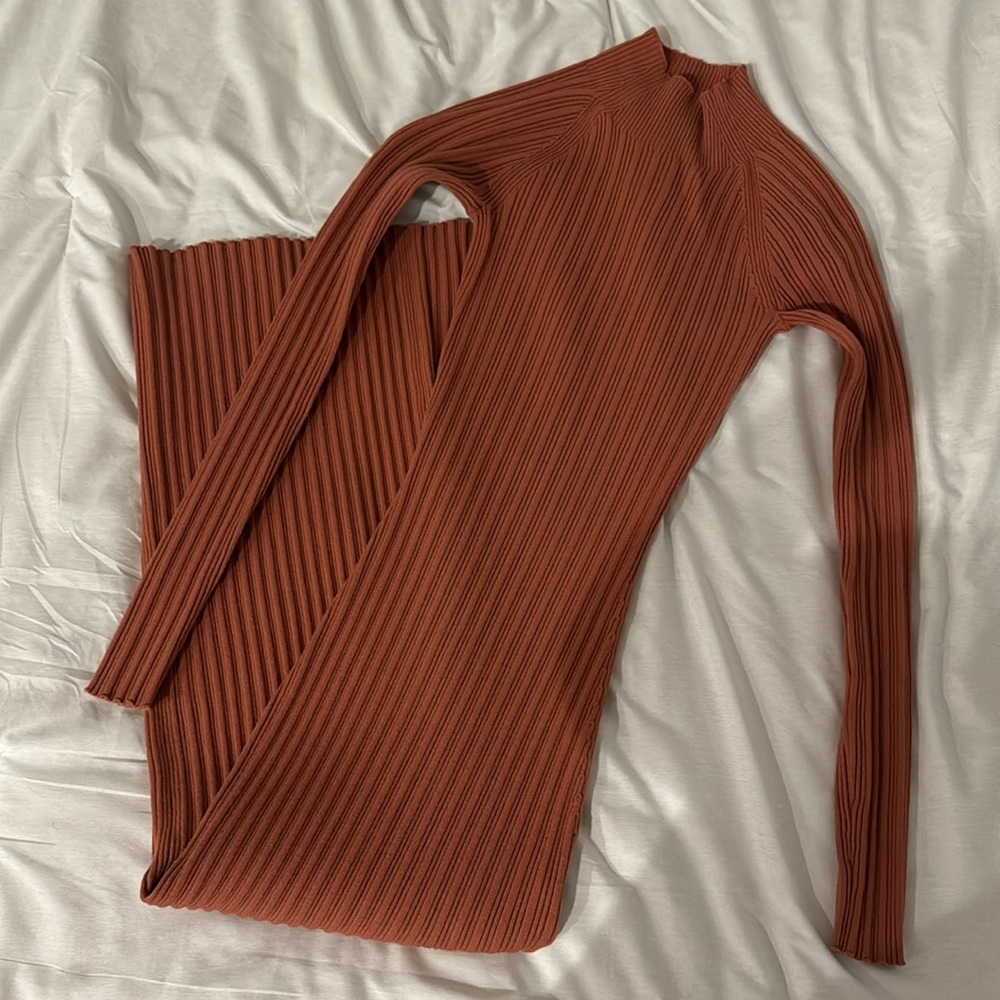 Aritzia Wilfred Free Alchemy Dress- Burnt Orange